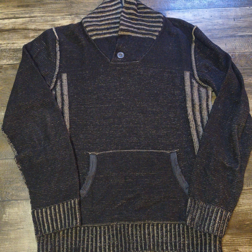 Men's Turtleneck Sweater in Black and Gray